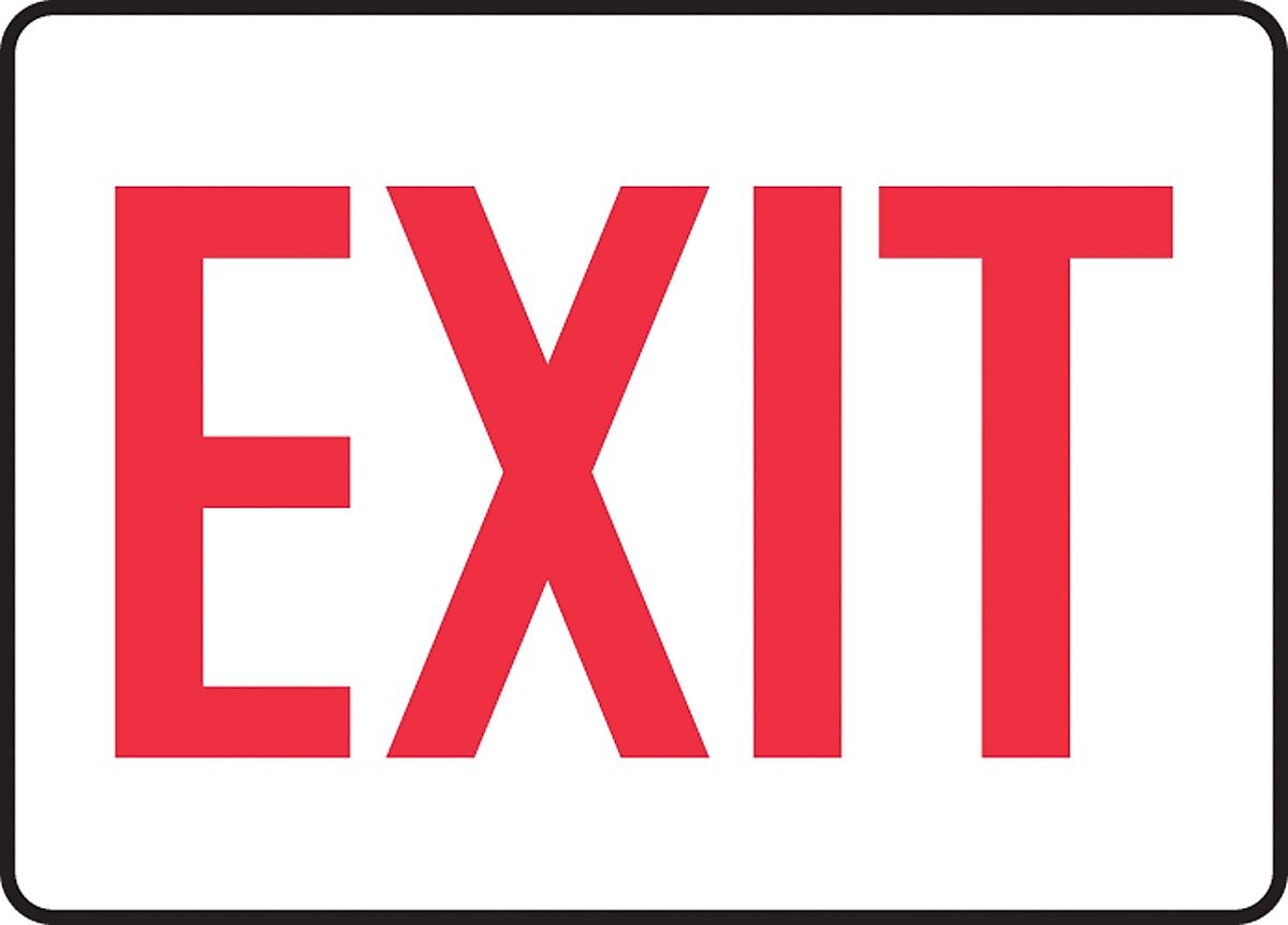 Accuform 7" x 10" Plastic Safety Sign "EXIT", Red On White (MADC531VP)