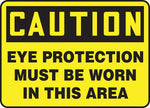 Accuform 7" x 10" Aluminum Safety Sign "CAUTION EYE PROTECTION MUST BE W..", Black On Yellow (MPPA605VA)
