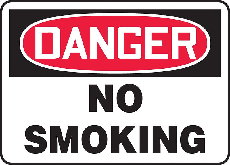 Accuform Signs® 7" x 10" Aluminum Safety Sign "DANGER NO SMOKING", Red/Black On White