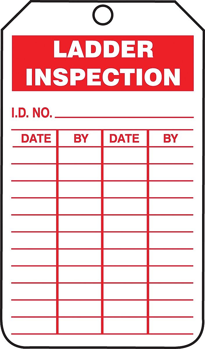 Accuform 5 3/4" x 3 1/4" RP-Plastic Inspection & Status Tag "LADD..", Red On White, 25/Pack (TRS248PTP)