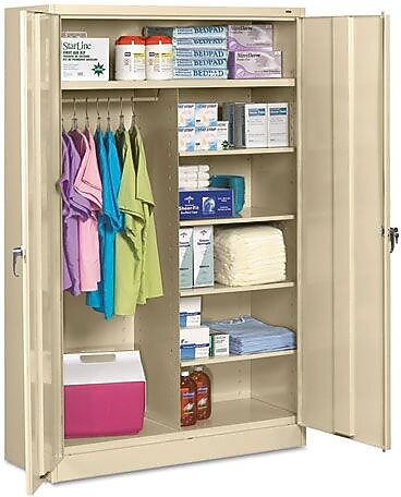 Tennsco® Jumbo Combination Steel Storage Cabinet, Putty, 78H x 48W x 24"D