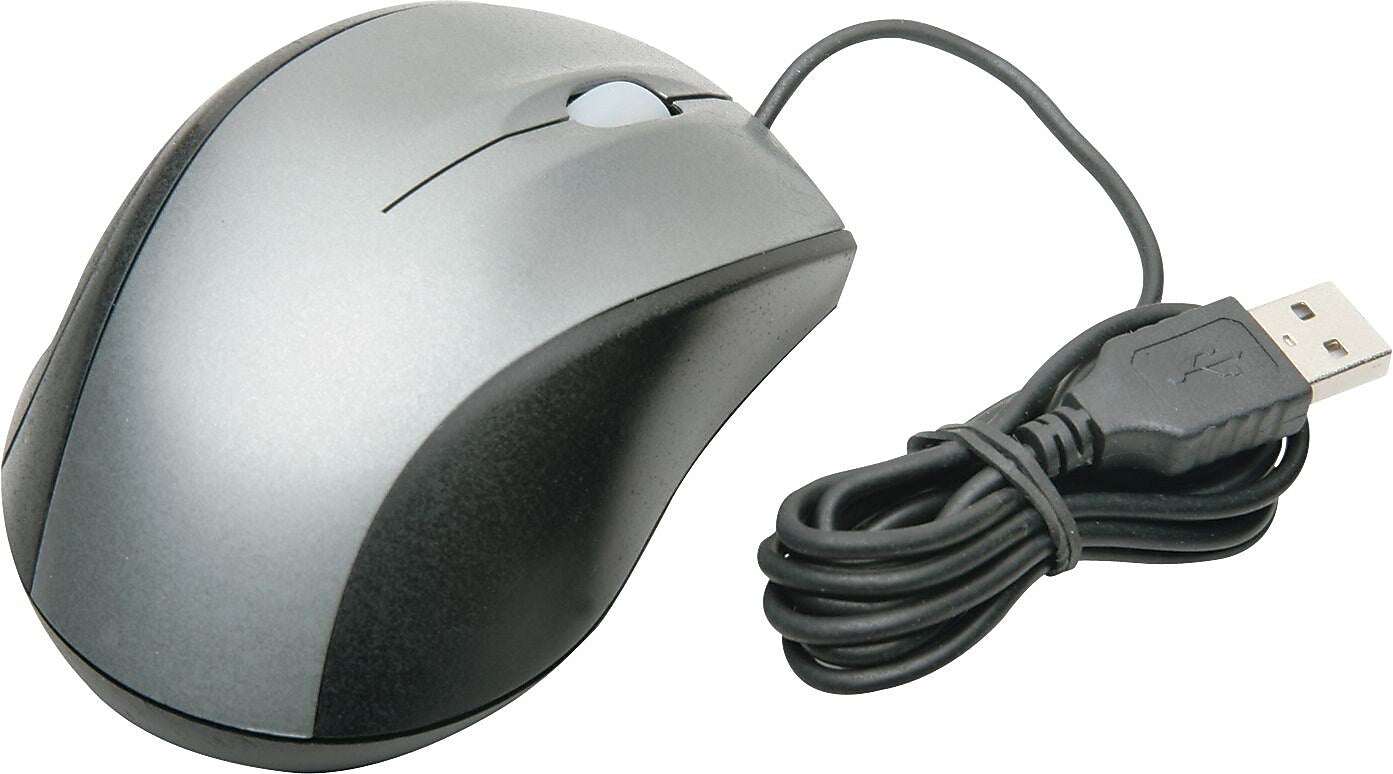 AbilityOne Ergonomic Optical USB Mouse, Black/Gray (NSN6184138)