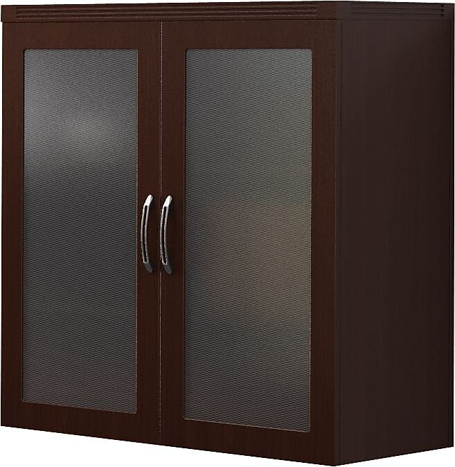 Safco Aberdeen Glass Display Cabinet, Mocha, 2-Shelf, 39 1/4"H
