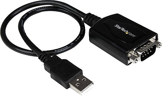 StarTech 1' DB-9 Male Serial To Type A Female USB Adapter Cable With COM Retention, Black