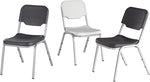 4 Pack Stack Chair, Charcoal w/Silver Frame
