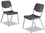 4 Pack Stack Chair, Charcoal w/Silver Frame