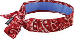 Ergodyne Chill-Its 6700 Evaporative Cooling Bandana, Red Western, One Size, 6/Carton (12563)