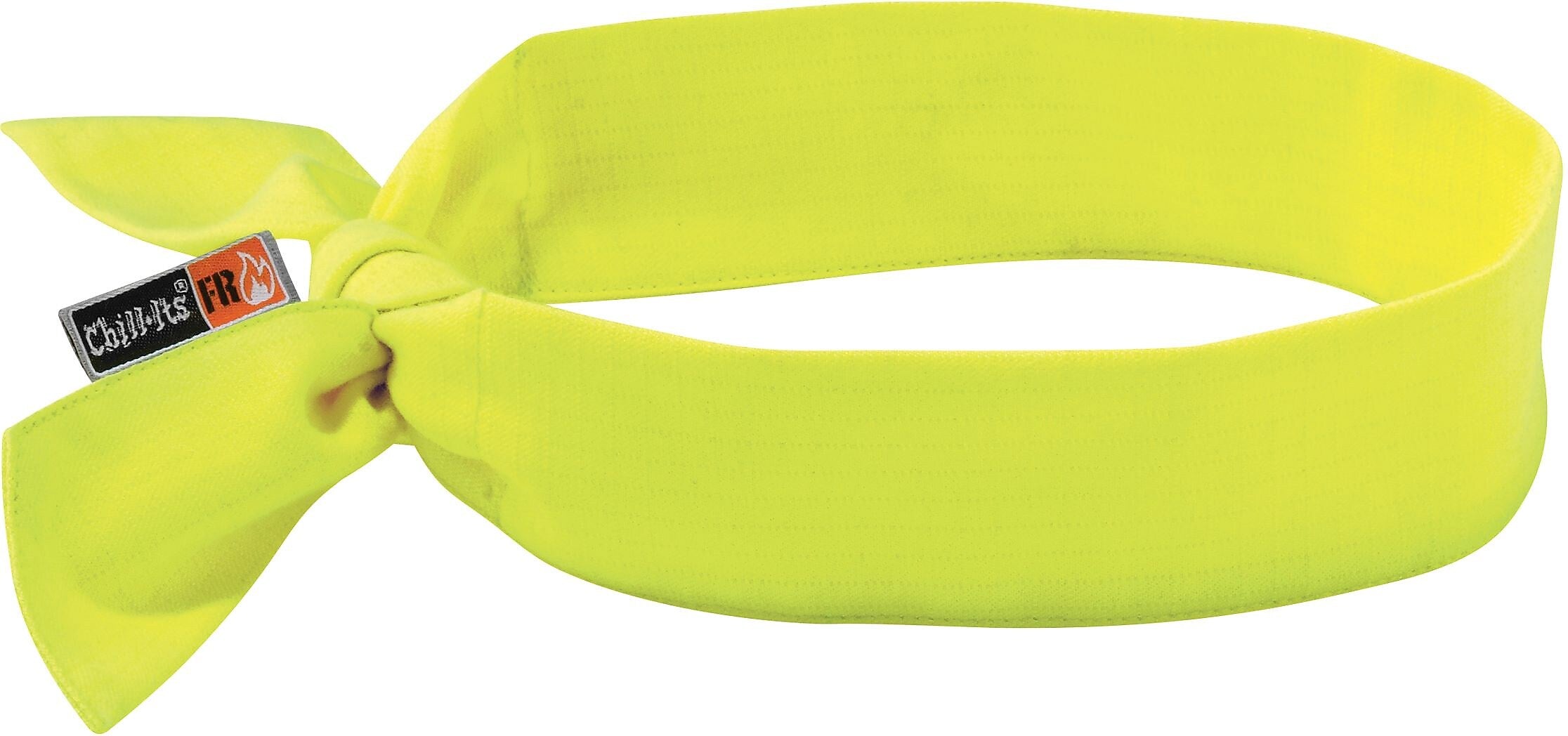 Ergodyne Chill-Its 6700 Evaporative Cooling High Visibility Bandana, Lime, One Size, 6/Carton (12601)