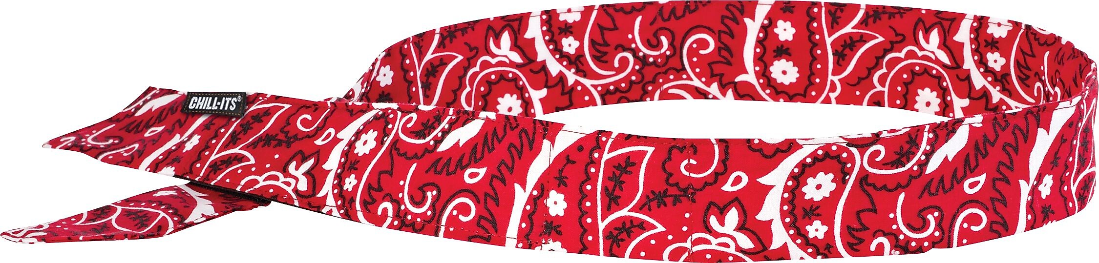 Ergodyne Chill-Its 6705 Evaporative Cooling Bandana, Red Western, One Size, 24/Carton (12315)