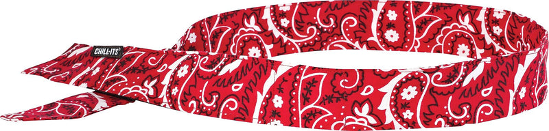 Ergodyne Chill-Its 6705 Evaporative Cooling Bandana, Red Western, One Size, 24/Carton (12315)