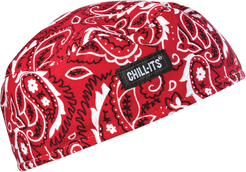 Ergodyne Chill-Its 6630 High-Performance Cooling Beanie, Red Western, One Size, 6/Carton (12508)