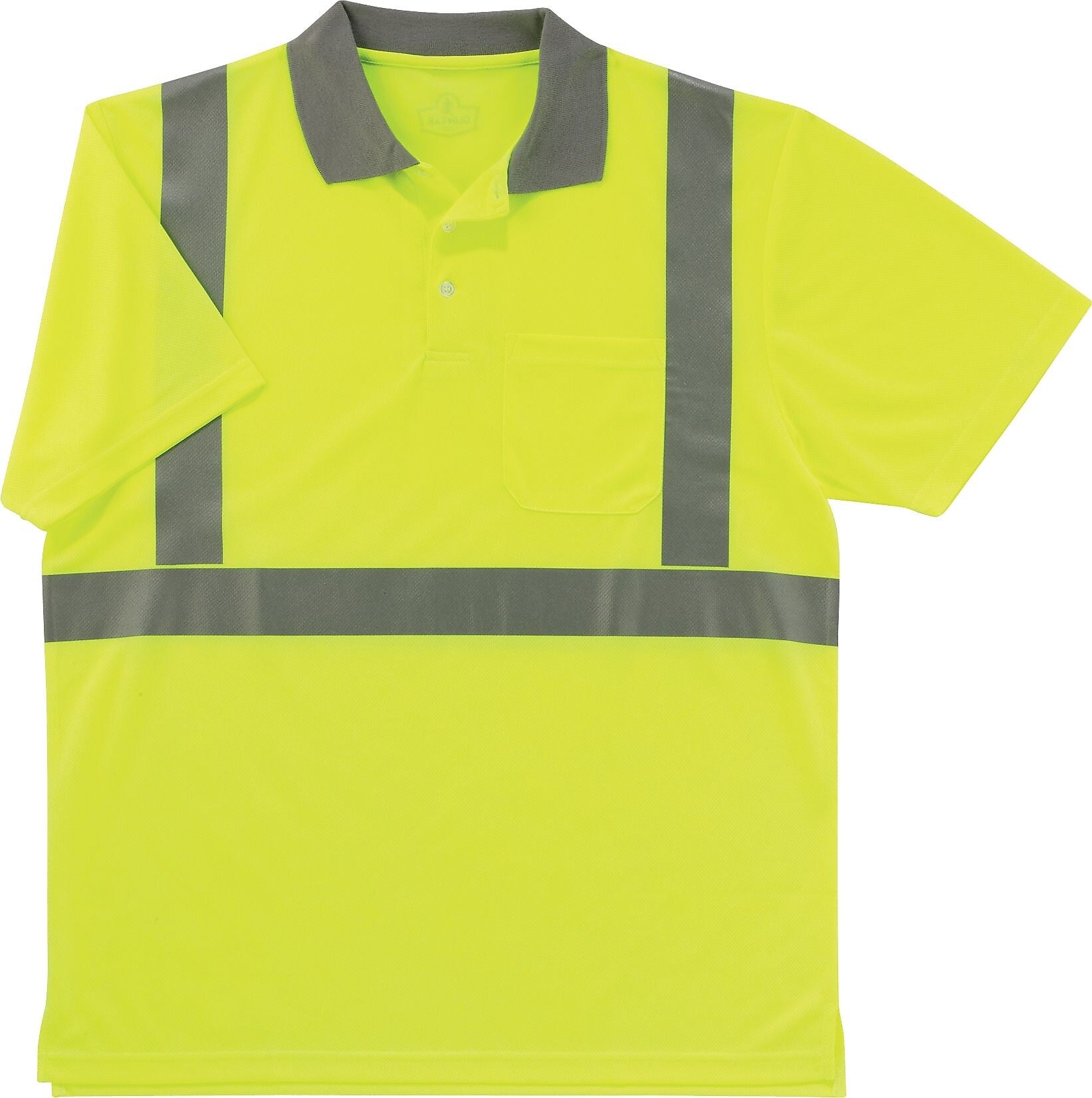 Ergodyne GloWear® 8295 High Visibility Short Sleeve Polo Shirt, ANSI Class R2, Lime, X-Large (21645)