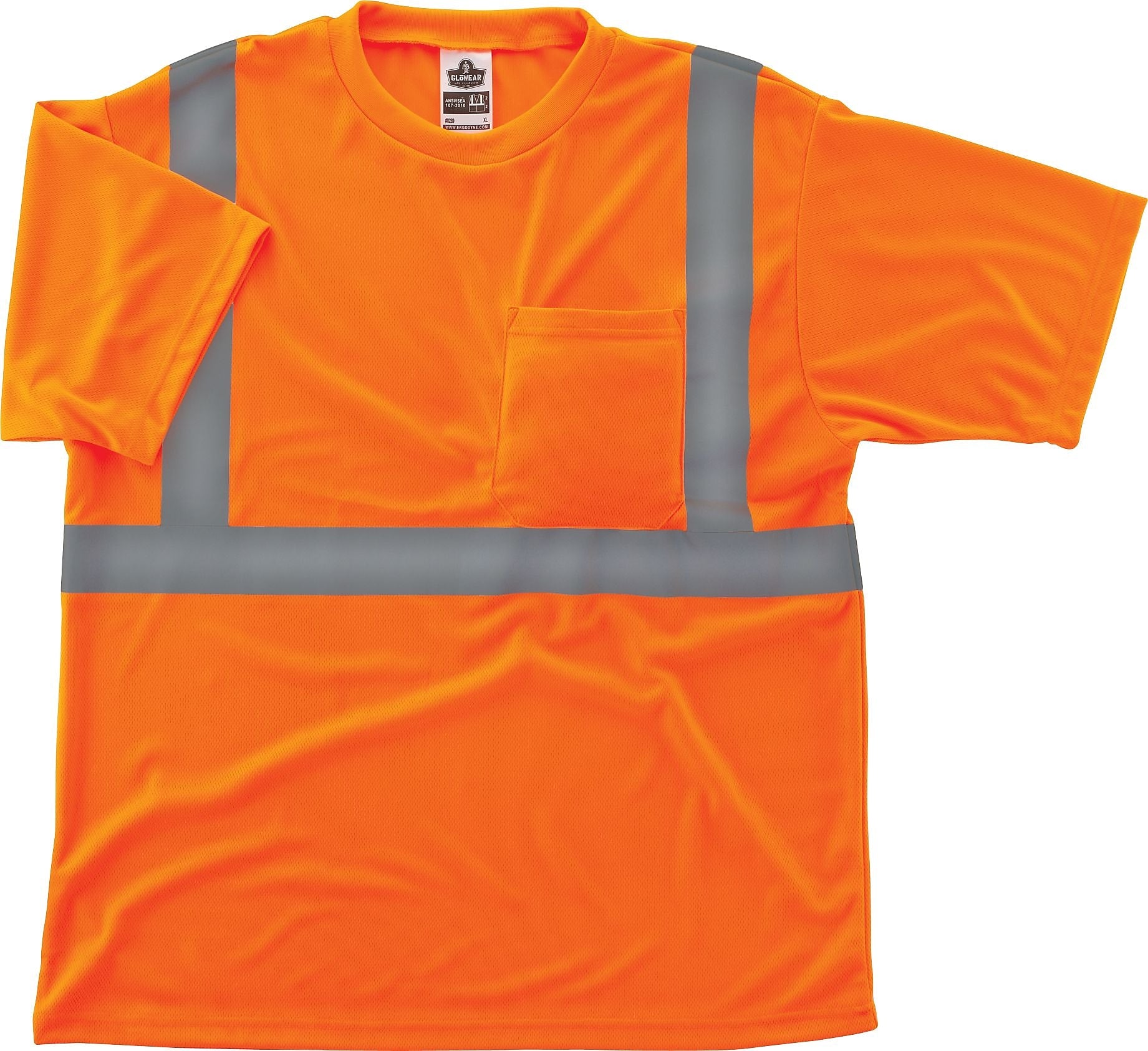 Ergodyne GloWear® 8289 High Visibility Short Sleeve T-Shirt, ANSI Class R2, Hi-Vis Orange, 4XL (21518)