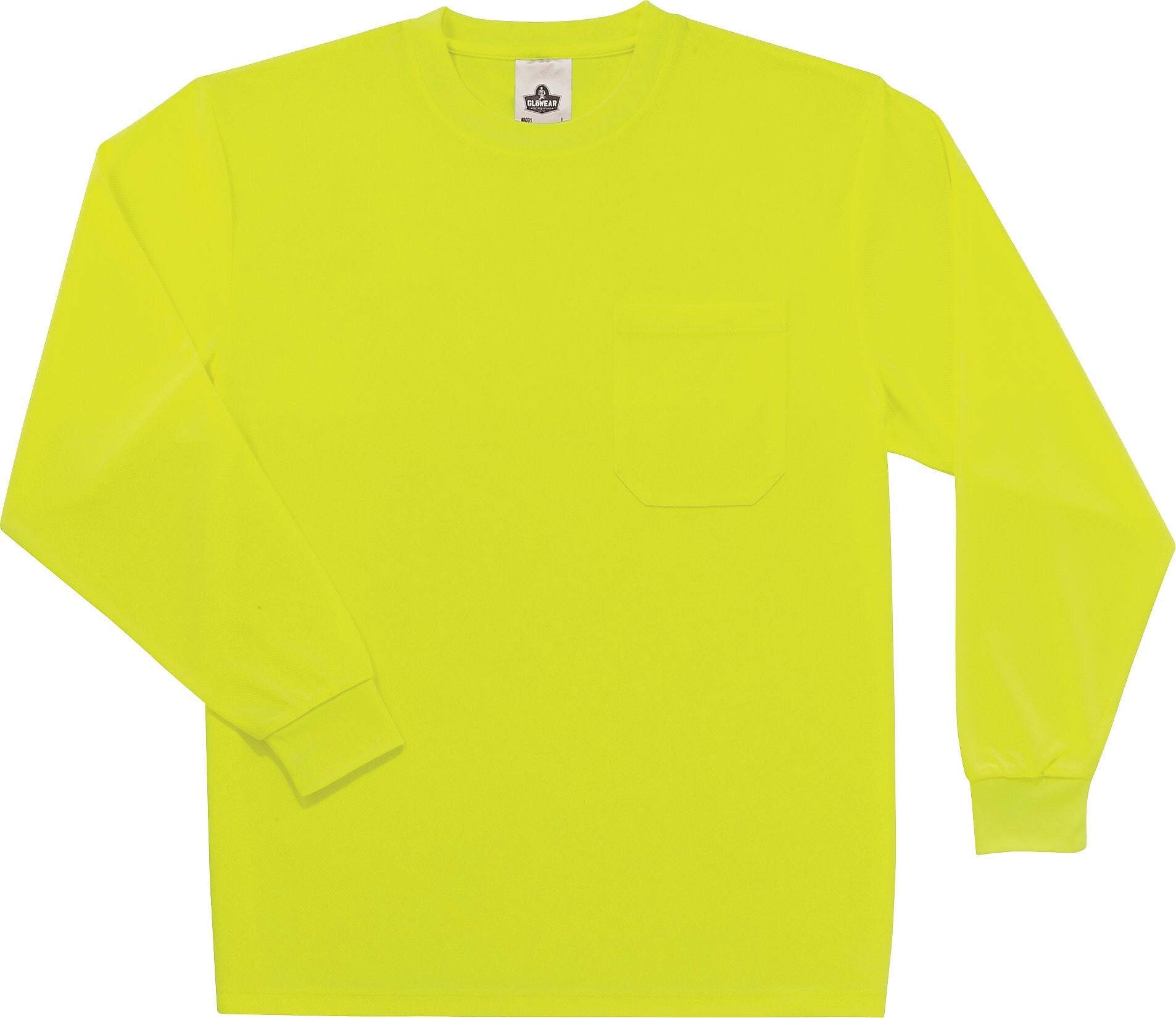 Ergodyne GloWear 8091 High Visibility Long Sleeve T-Shirt, Lime, 2XL (21586)