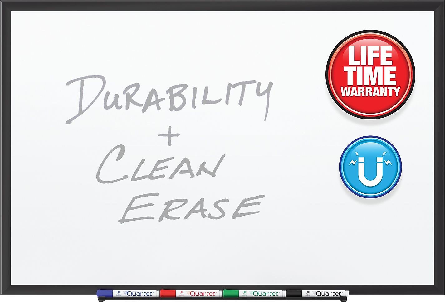 Quartet Premium DuraMax Porcelain Dry-Erase Whiteboard, Aluminum Frame, 3' x 2' (2543B)