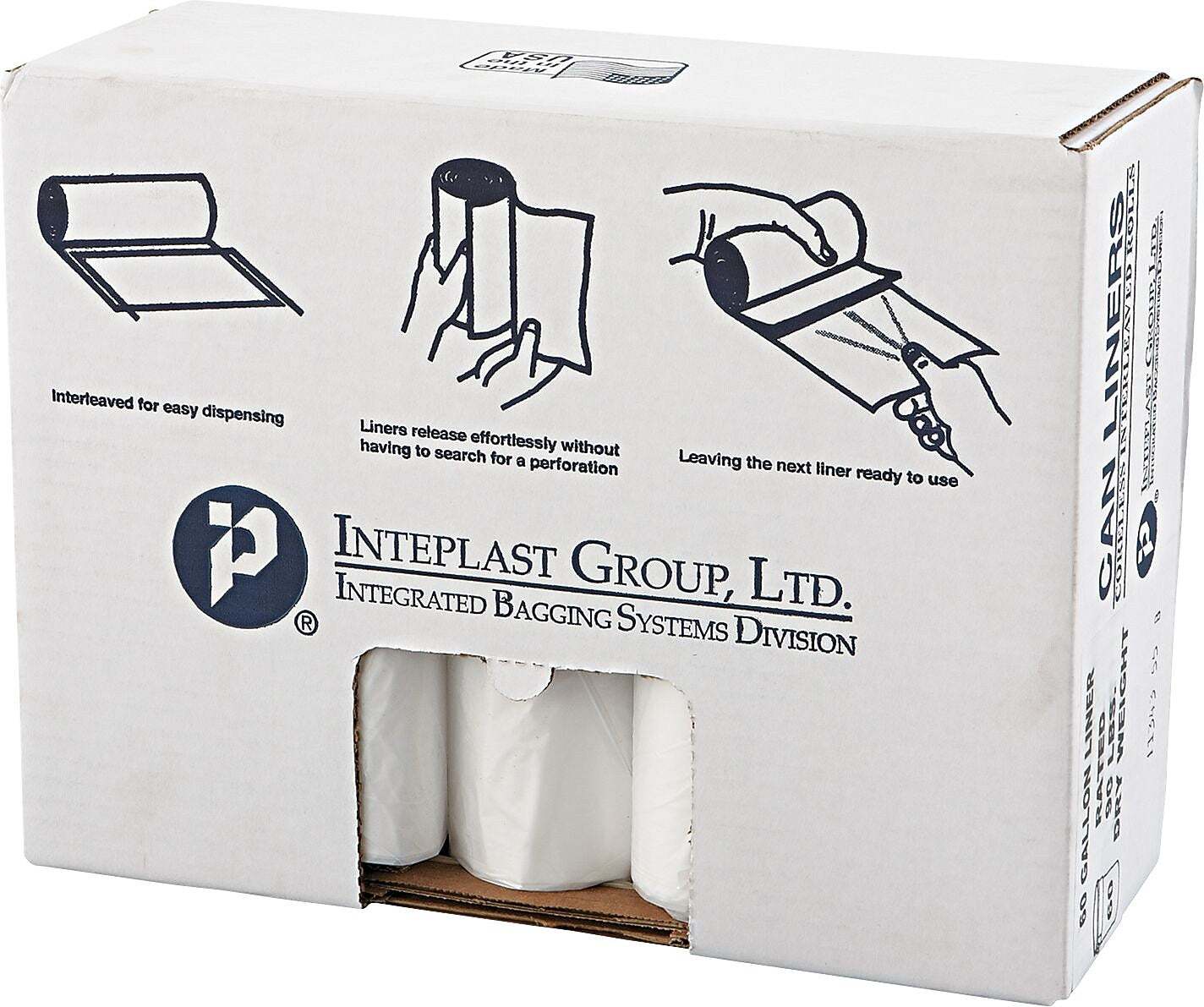 High-Density Can Liner, 38 x 58, 60gal, 22mic, Clear, 25/Roll, 6 Rolls/Carton