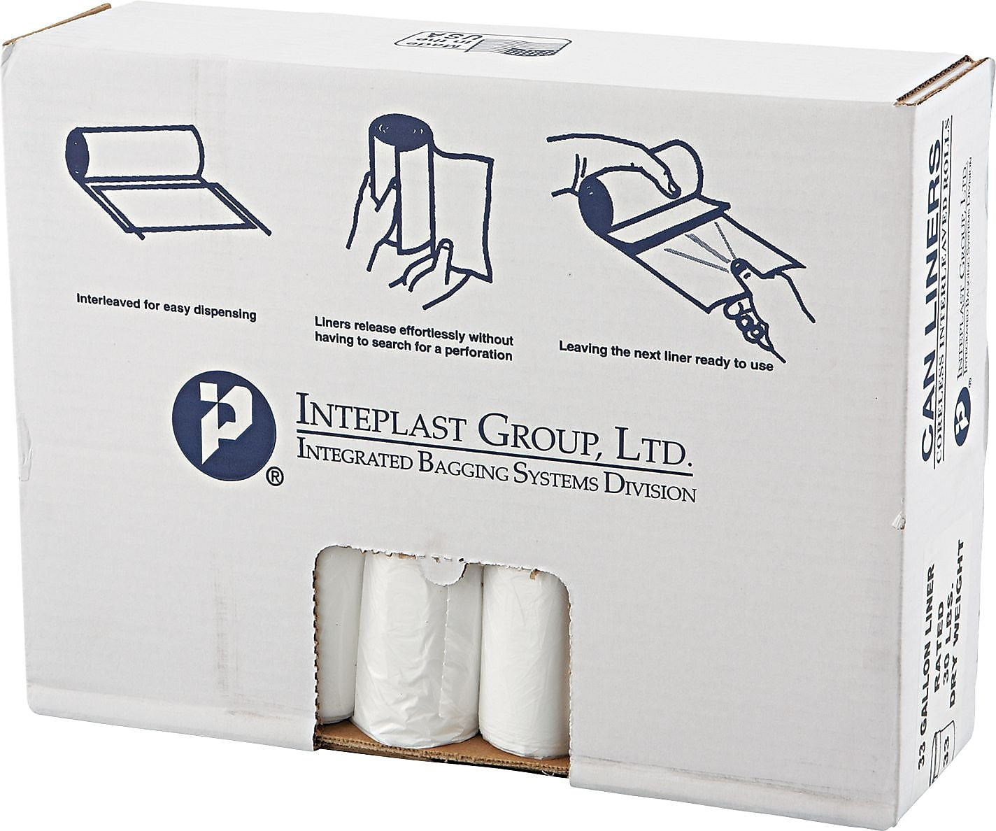High-Density Can Liner, 33 x 39, 33gal, 11mic, Clear, 25/Roll, 20 Rolls/Carton