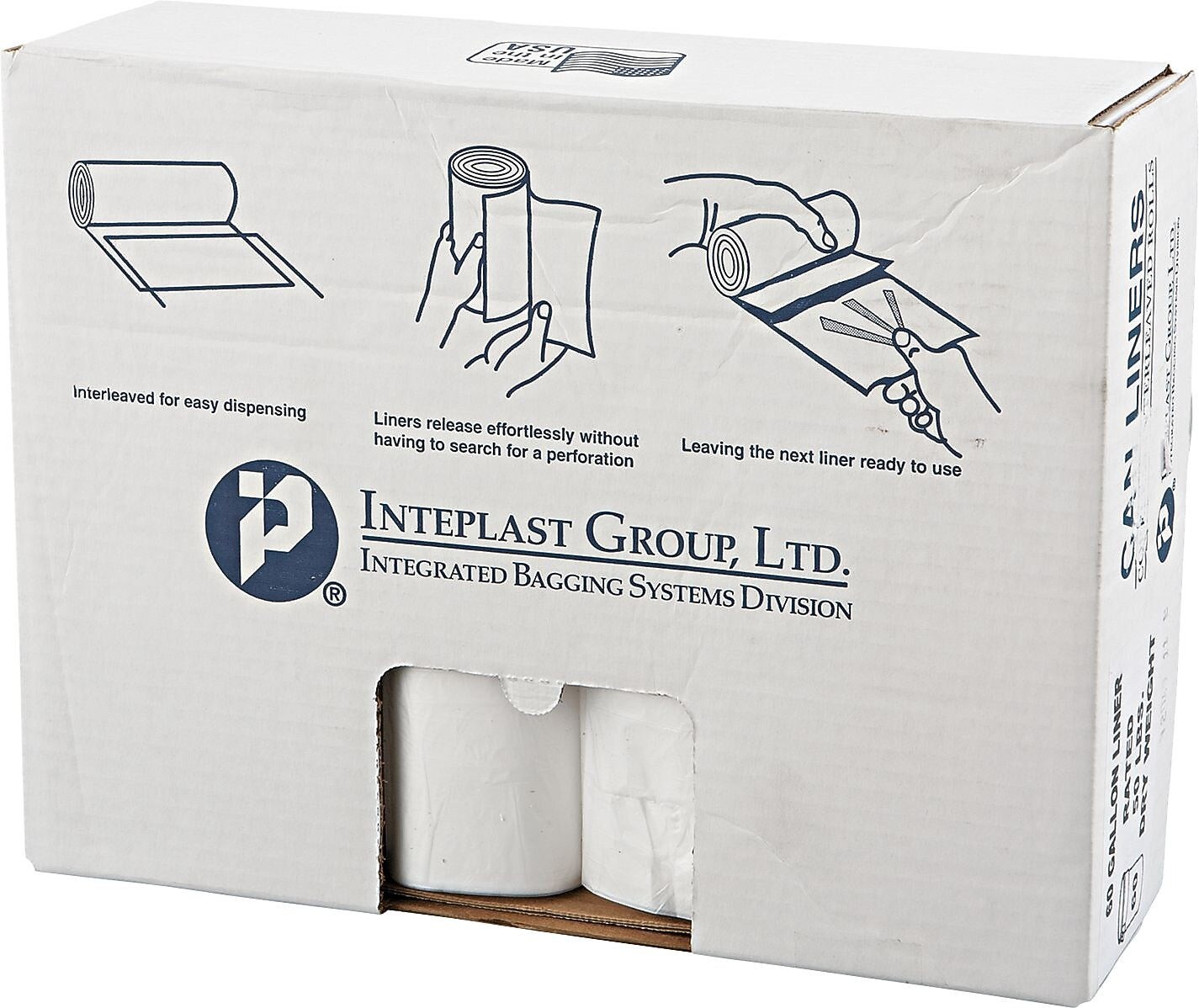 High-Density Can Liner, 38 x 58, 60gal, 14mic, Clear, 25/Roll, 8 Rolls/Carton