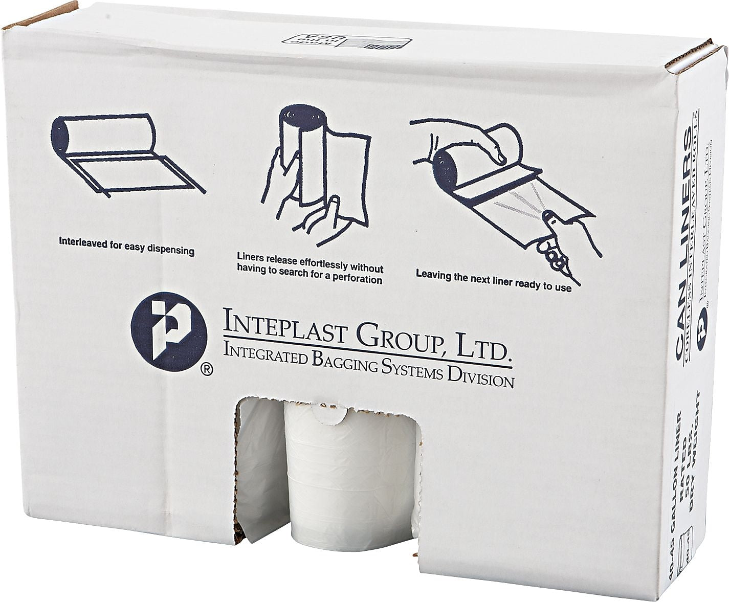 High-Density Can Liner, 40 x 46, 45gal, 14mic, Clear, 25/Roll, 6 Rolls/Carton