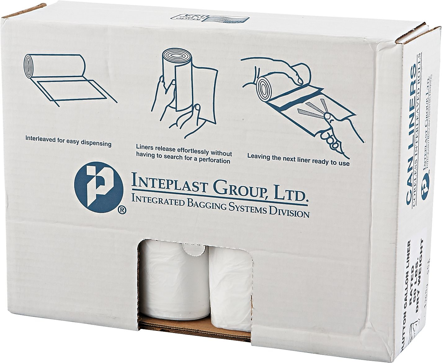 High-Density Can Liner, 43 x 46, 60gal, 16mic, Clear, 25/Roll, 8 Rolls/Carton
