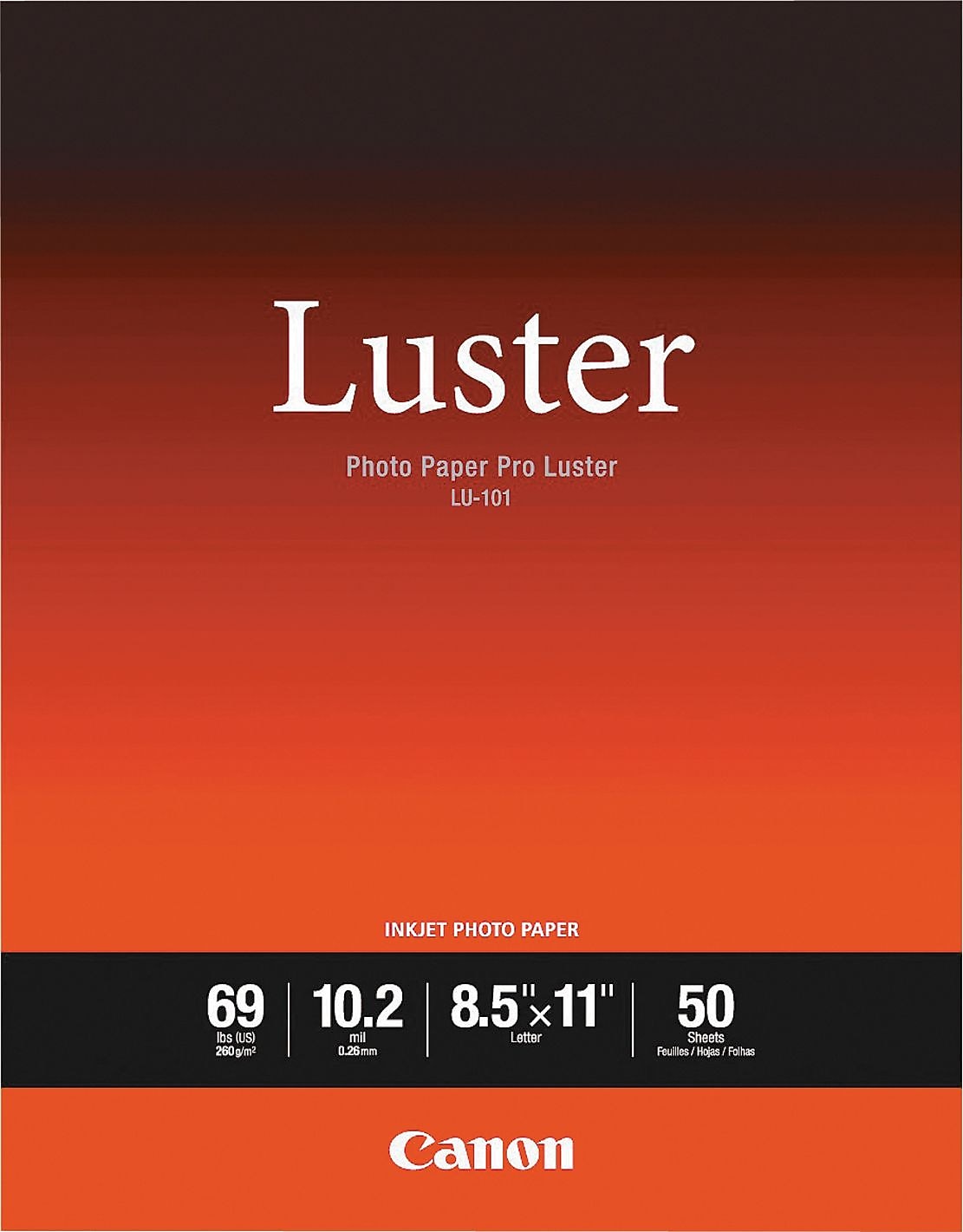 Canon LU-101 Luster Photo Paper, 8.5" x 11", 50 Sheets/Pack (CNM6211B004)
