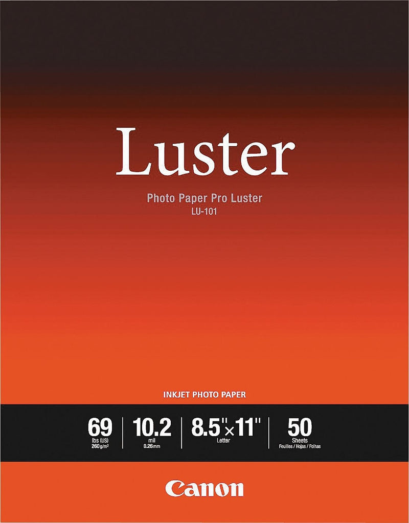 Canon LU-101 Luster Photo Paper, 8.5" x 11", 50 Sheets/Pack (CNM6211B004)