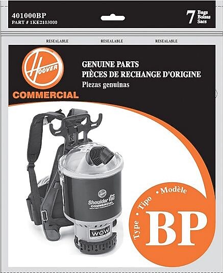 Hoover® Vacuum Replacement Bags, Type "BP" Disposable Bags Hoover Backpack (401000BP)