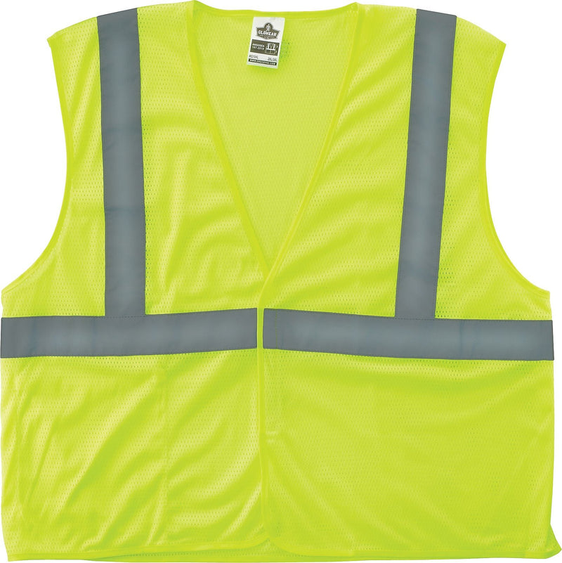 Ergodyne GloWear 8210HL High Visibility Sleeveless Safety Vest, ANSI Class R2, Lime, 4XL/5XL (21029)