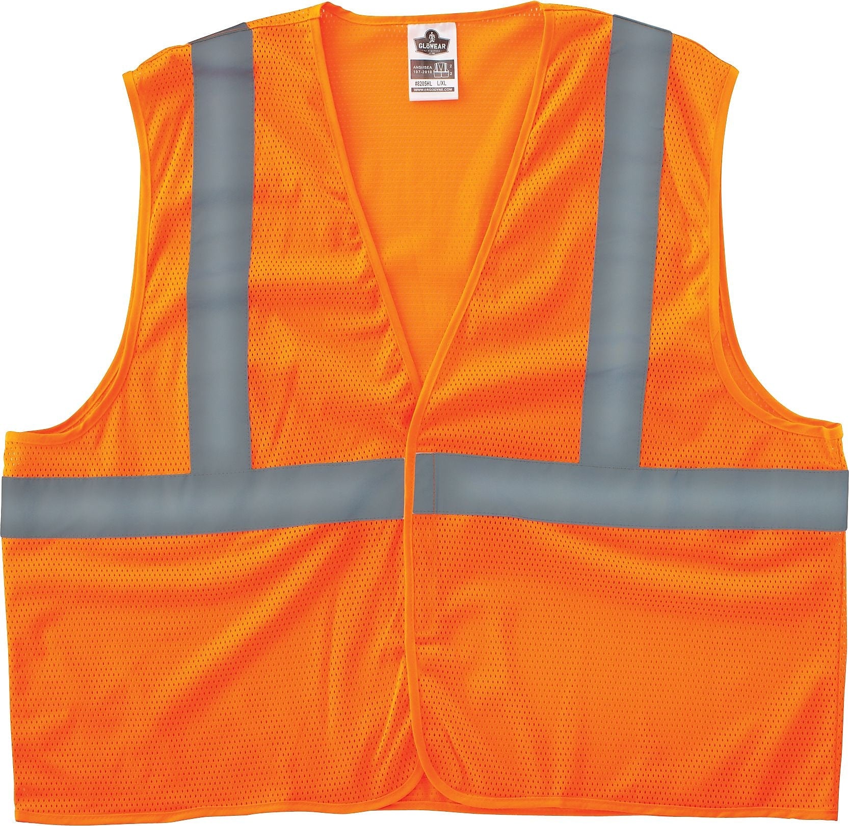 Ergodyne GloWear 8205HL High Visibility Safety Vest, ANSI Class 2, Orange, 4XL/5XL (20969)