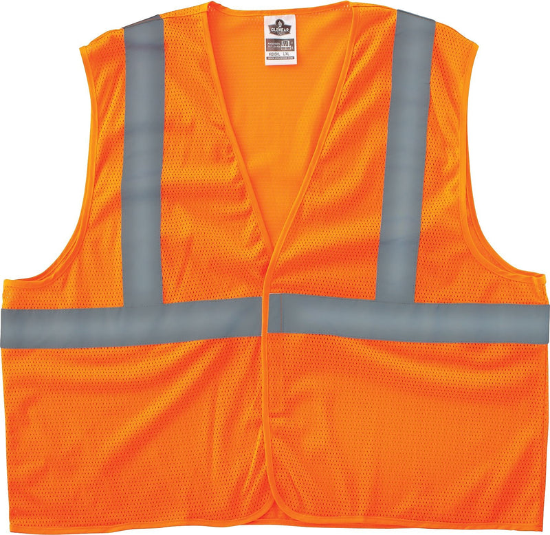 Ergodyne GloWear 8205HL High Visibility Safety Vest, ANSI Class 2, Orange, 4XL/5XL (20969)