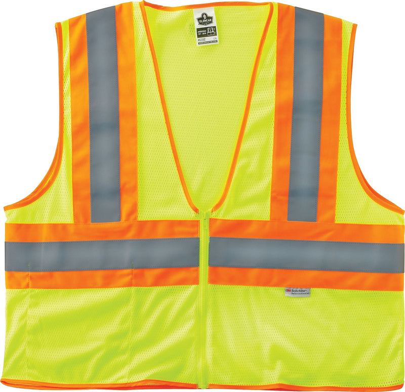 Ergodyne GloWear® 8230Z High Visibility Sleeveless Safety Vest, ANSI Class R2, Lime, 4XL/5XL (21329)