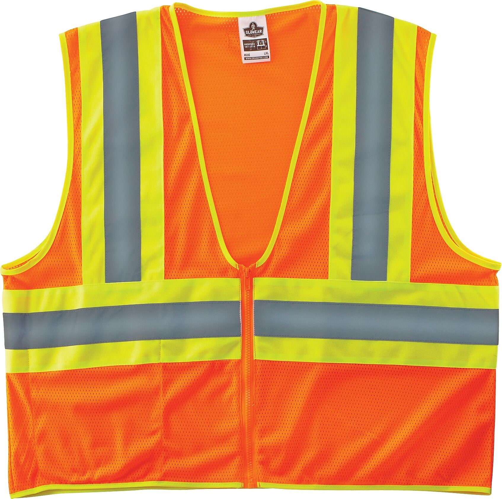 Ergodyne GloWear 8229Z High Visibility Sleeveless Safety Vest, ANSI Class R2, Orange, S/M (21303)