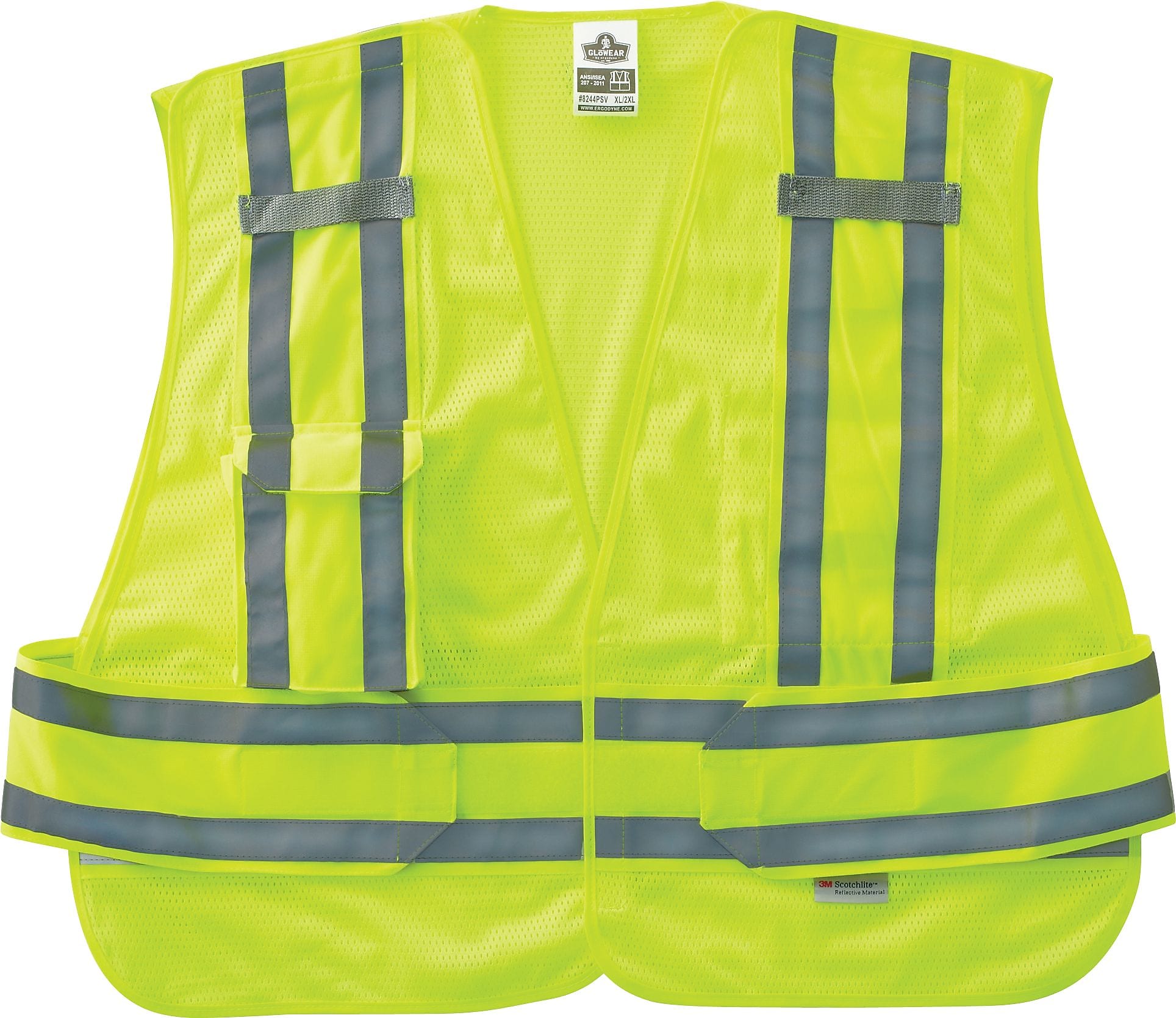 Ergodyne GloWear 8244 Expandable Public Safety Vest, Lime, XL/2XL