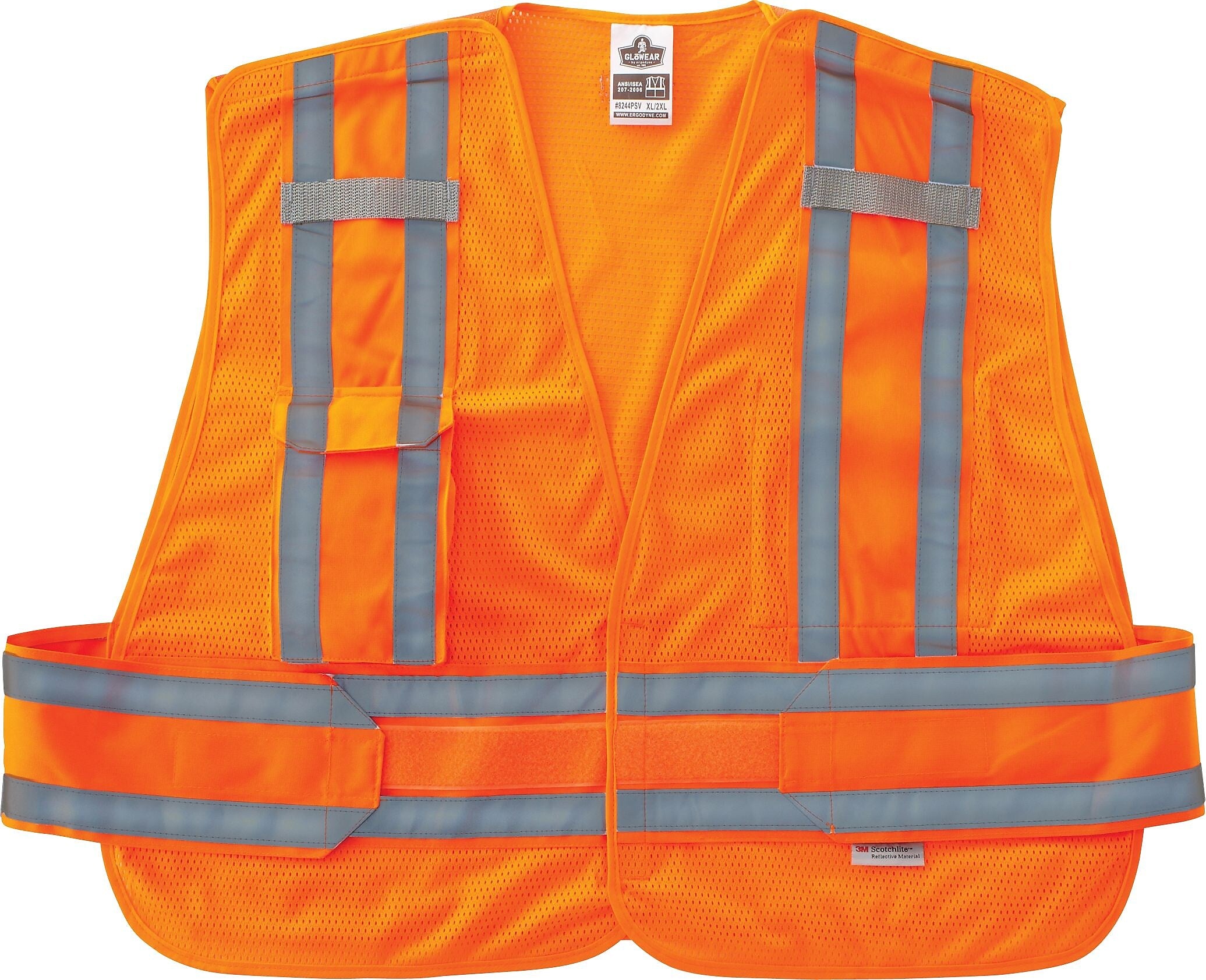 Ergodyne GloWear 8244 Expandable Public Safety Vest, ANSI Class R2, Orange, Medium/Large (21360)