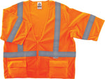 Ergodyne GloWear® 8320Z High Visibility Short Sleeve Safety Vest, ANSI Class R3, Orange, 2XL/3XL (22117)