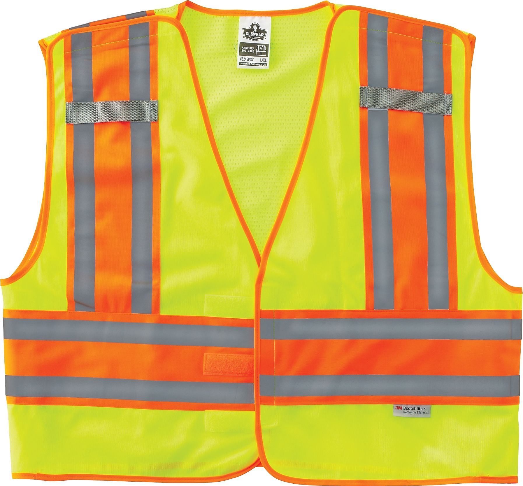 Ergodyne GloWear® 8245 High Visibility Sleeveless Safety Vest, ANSI Class P2, Lime, 4XL/5XL (23399)