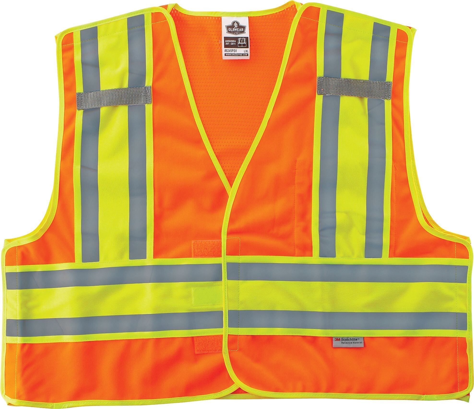 Ergodyne GloWear 8245 High Visibility Sleeveless Safety Vest, ANSI Class P2, Orange, 2XL/3XL (23387)