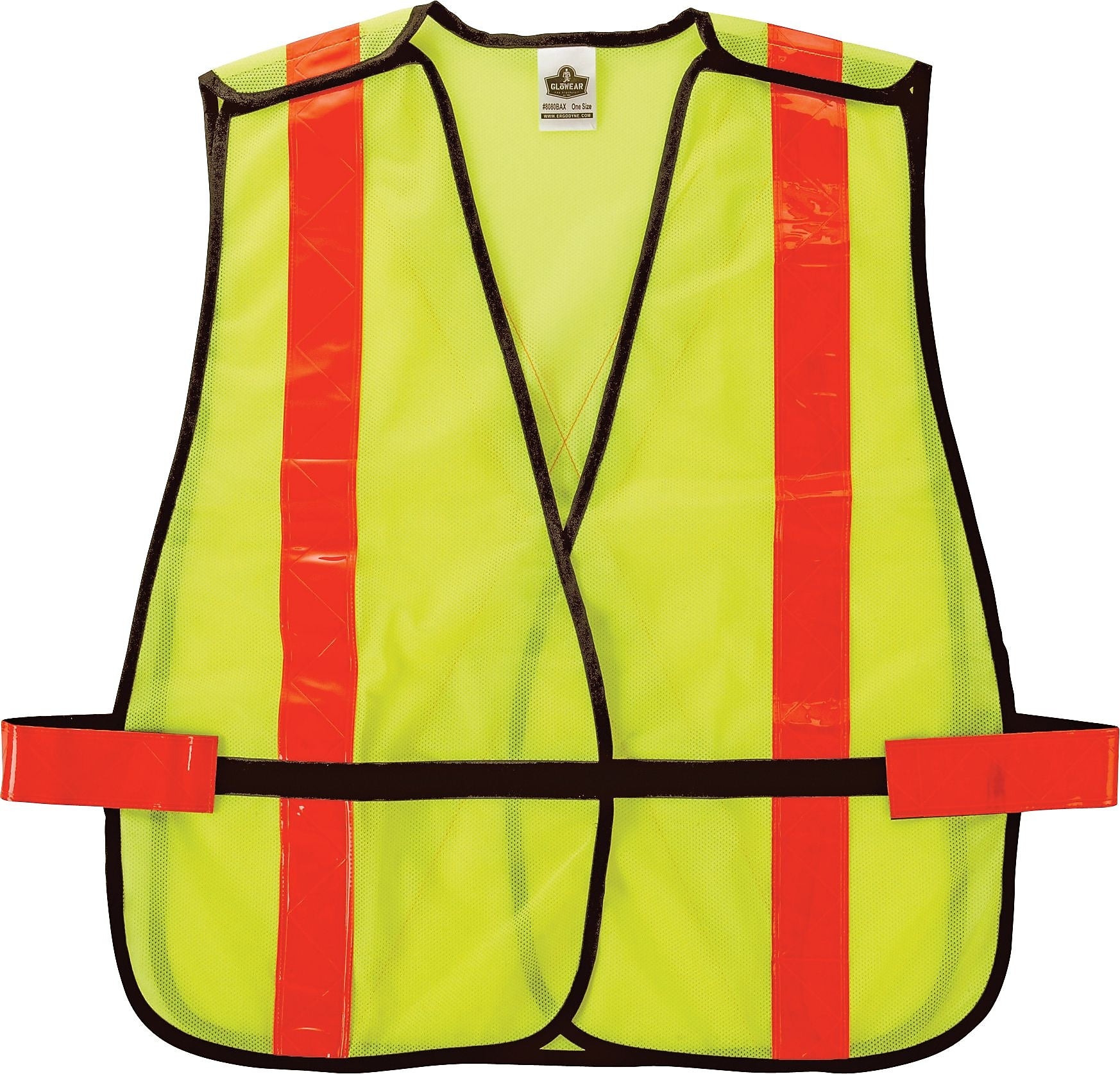 Ergodyne GloWear 8080BAX High Visibility Sleeveless Safety Vest, Lime, One Size (26040)