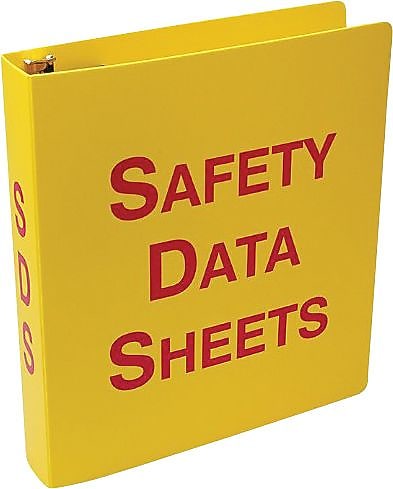 Accuform SDS Safety Data Sheets 3" 3-Ring Binder, Yellow/Red (ZRS643)