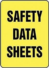 Accuform Signs® Safety Data Sheets Sign, 14" x 10", Plastic, Yellow