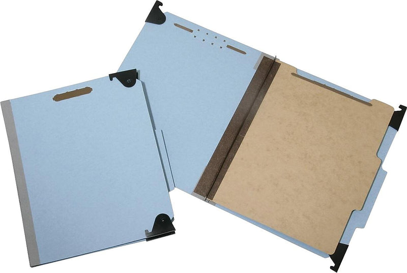 AbilityOne SKILCRAFT 4-Section Fastener Heavy-duty Hanging Files, Letter, 8.5" x 11", 1 Dividers, 1" Capacity, Lt Blue, 10/BX