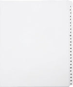 AbilityOne SKILCRAFT Preprinted Tabs Table of Contents Sheets, Printed1-25, 1 Set, Clear Divider