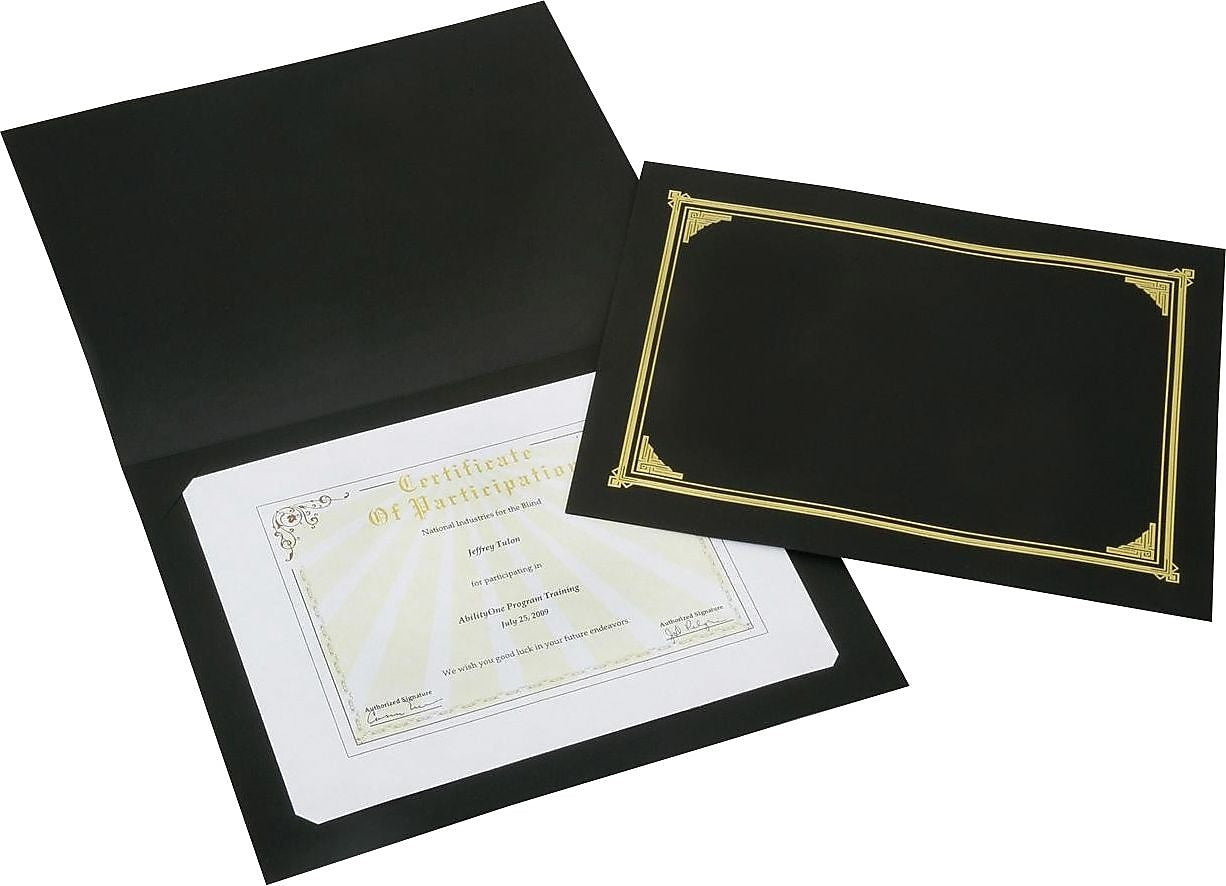 AbilityOne One SKILCRAFT Heavy Linen General Certificate Holders, 9.75" x 12.5",  5/Pack (NSN5195770)