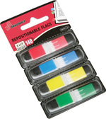 AbilityOne SKILCRAFT Self-stick Repositionable Color Flags, 0.50" x 1.70", Assorted, 4 / Pack