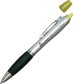 AbilityOne SKILCRAFT Rite-N-Lite Deluxe Twist & Flip Pen, Medium Pen Point, Chisel Marker Point, Fluorescent YLW, BLK Ink, 12/DZ