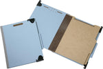 AbilityOne SKILCRAFT 6-Section Fastener Heavy-Duty Hanging Files, Letter, 8.5"x11", 2 Dividers, 2"Exp, 1"Cap, Lt Blue, 10/BX