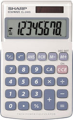 Sharp Elsi Mate EL-240SAB 8-Digit Pocket Calculator, Gray