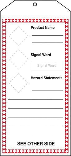 Accuform Signs® GHS Jumbo Tags, 8.5" x 3.875", 5/Pack