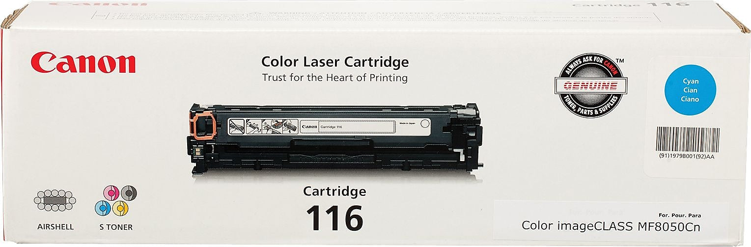 Canon 116 Cyan Standard Yield Toner Cartridge (1979B001AA)