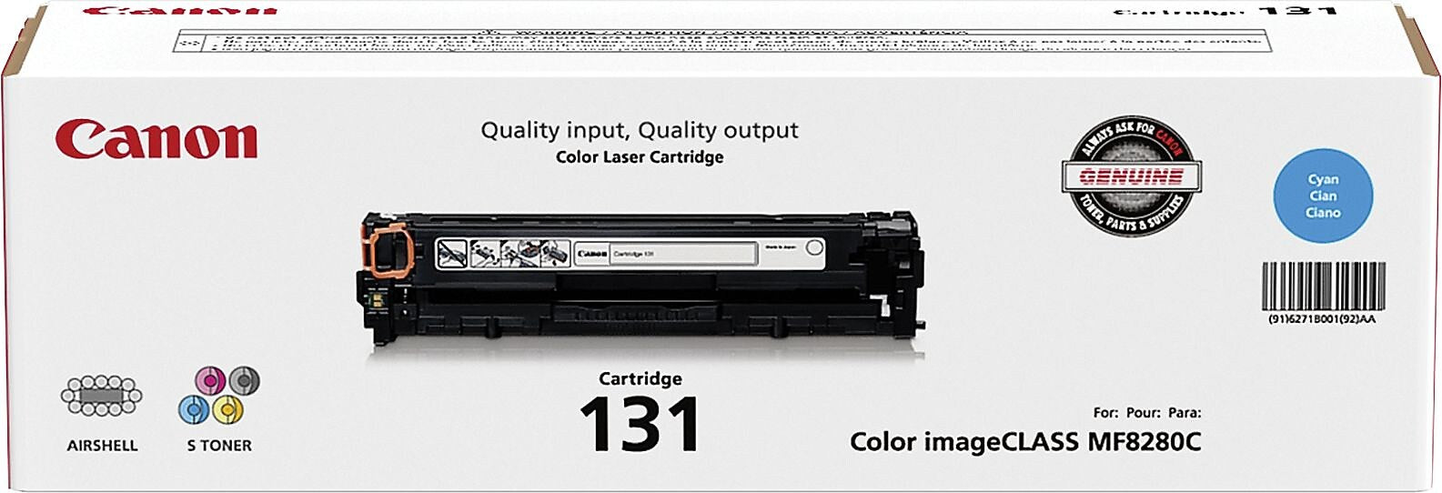 Canon 131 Cyan Standard Yield Toner Cartridge   (6271B001AA)